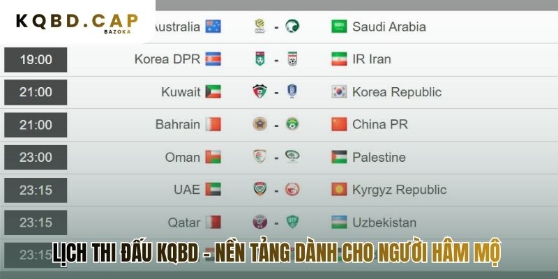 Cập nhật lịch thi đấu đầy đủ kèm kênh xem và kết quả